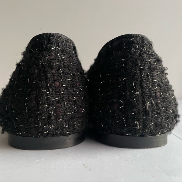 Ann Taylor Flats Women's Black Silver Tweed Nip Toe Loafers Slip On Shoes Size 8 - Picture 5 of 12